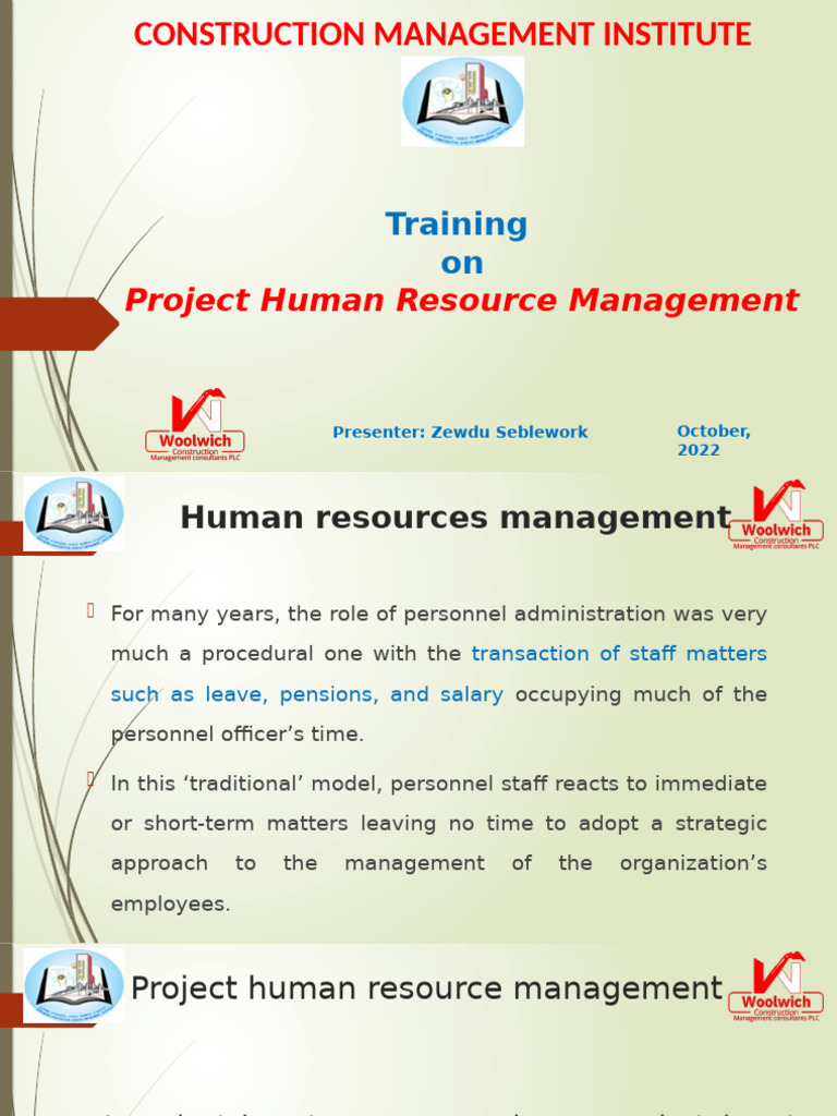 Project Human Resource Management Guide | PDF | Project Management ...