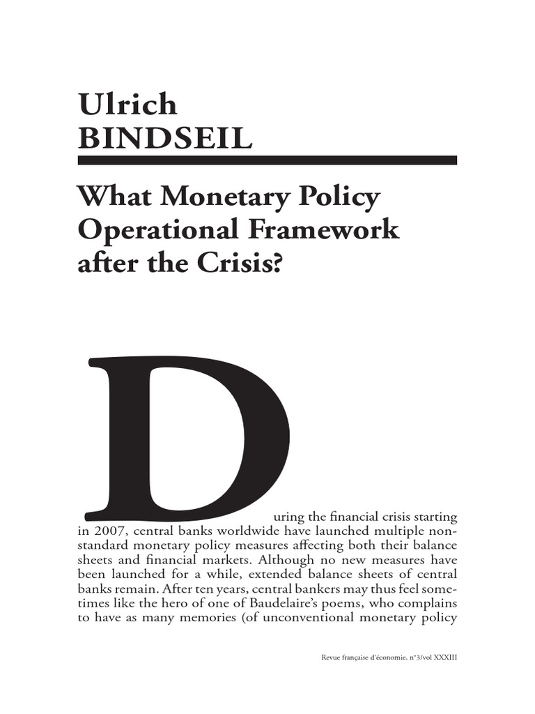 What Monetary Policy Operational Framework After The Crisis | PDF ...