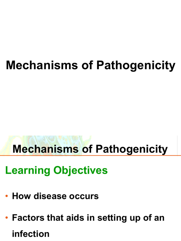 1-Mechanisms of Pathogenicity | PDF