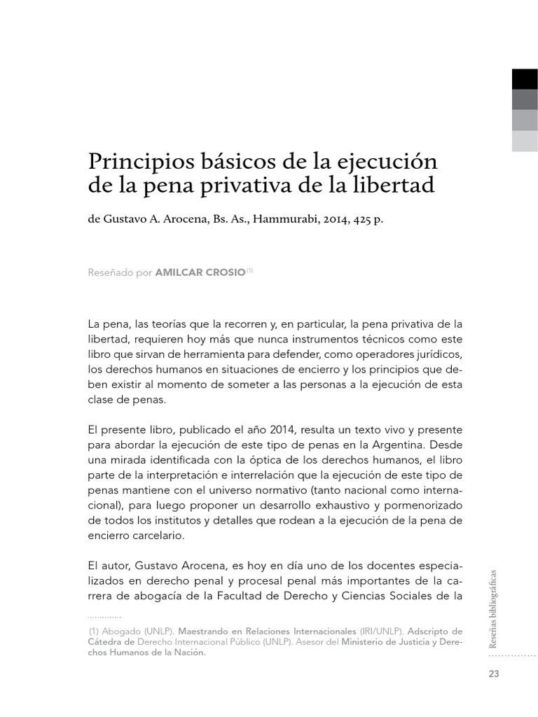 Principios de ejecución de la pena | PDF | Prisión | Pena capital