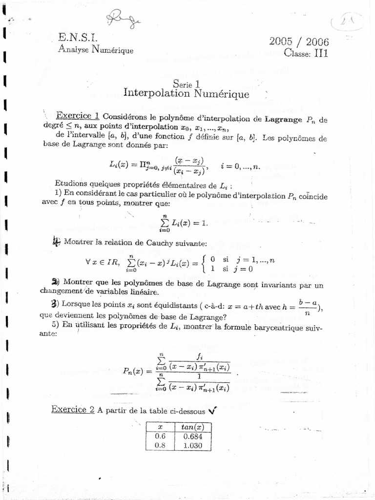 Interpolation de Lagrange et Applications | PDF | Analyse numérique ...