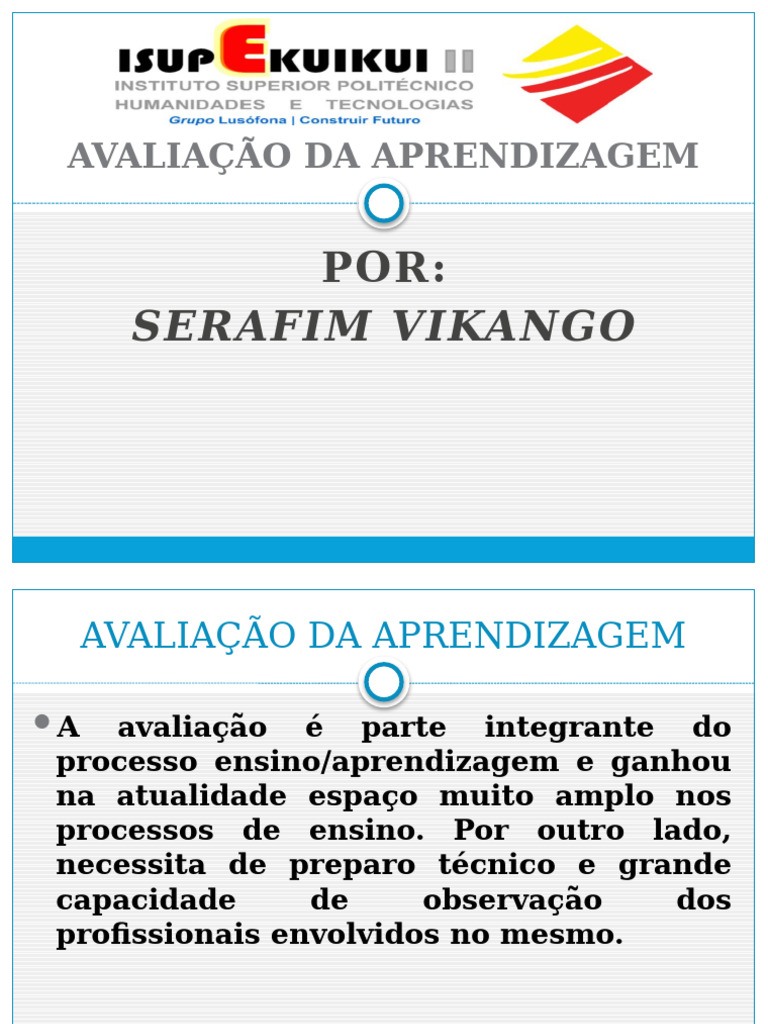 Avaliação da Aprendizagem: Práticas e Importância | PDF | Aprendizado