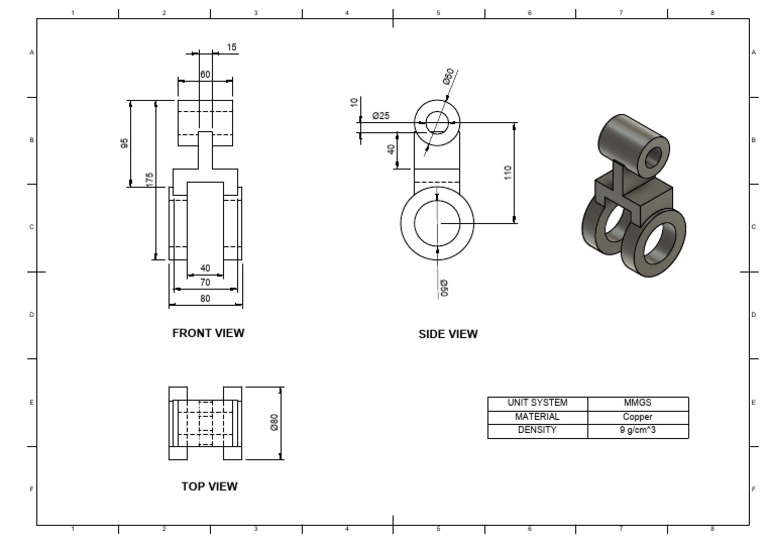Technical Drawing of Copper Components | PDF