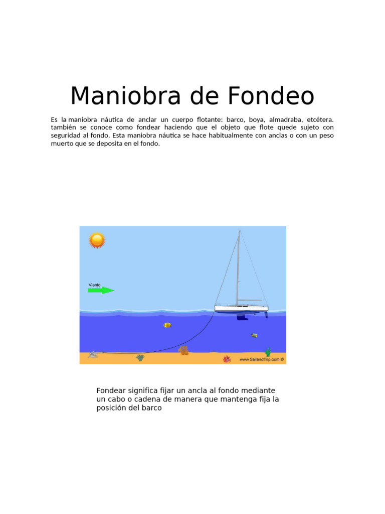 Maniobras para Fondear un Barco | PDF