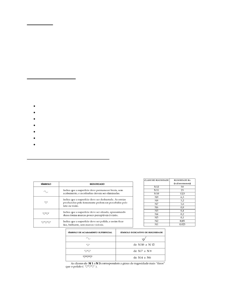 Rugosidade e Simbologia em Desenhos Técnicos | PDF | Rigidez da ...