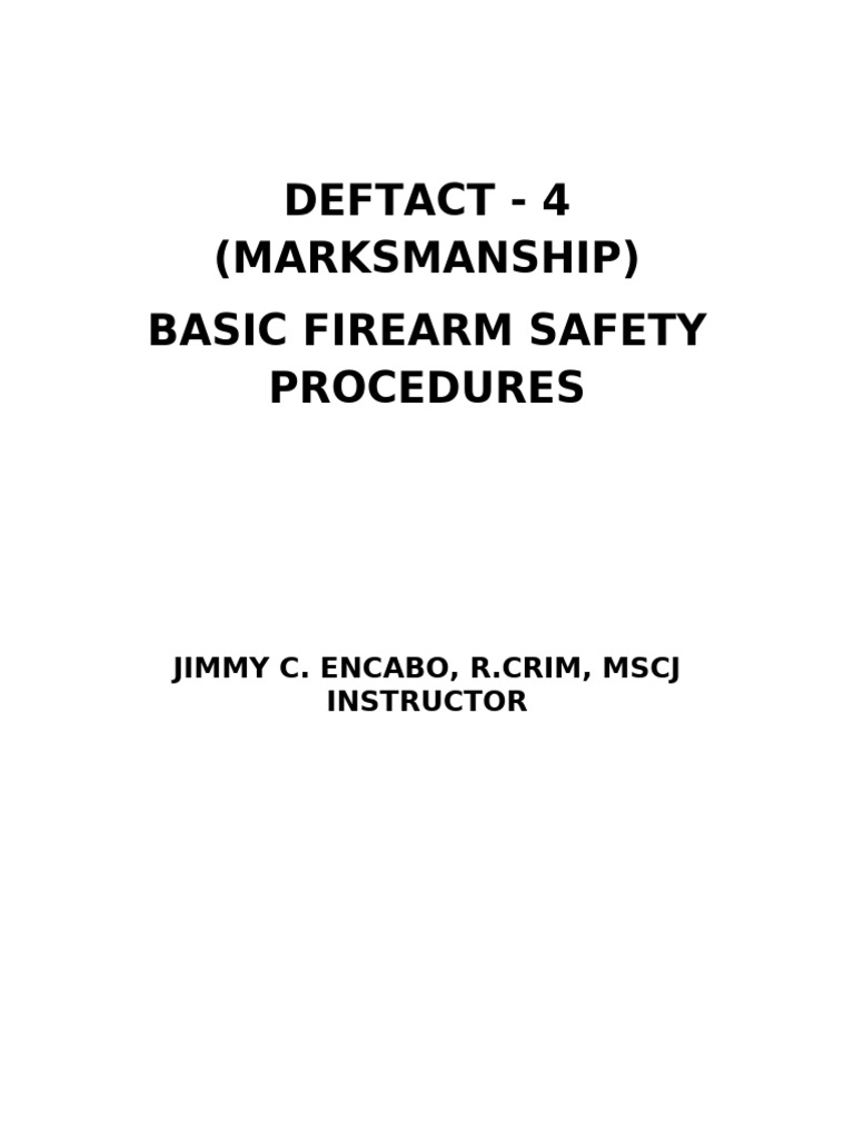 Four Cardinal Rules of Gun Safety | PDF | Firearms | Shooting
