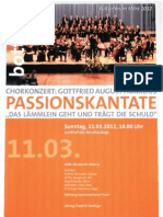 Homilius - Passionskantate: Städtischer Musikverein Bottrop Plakat