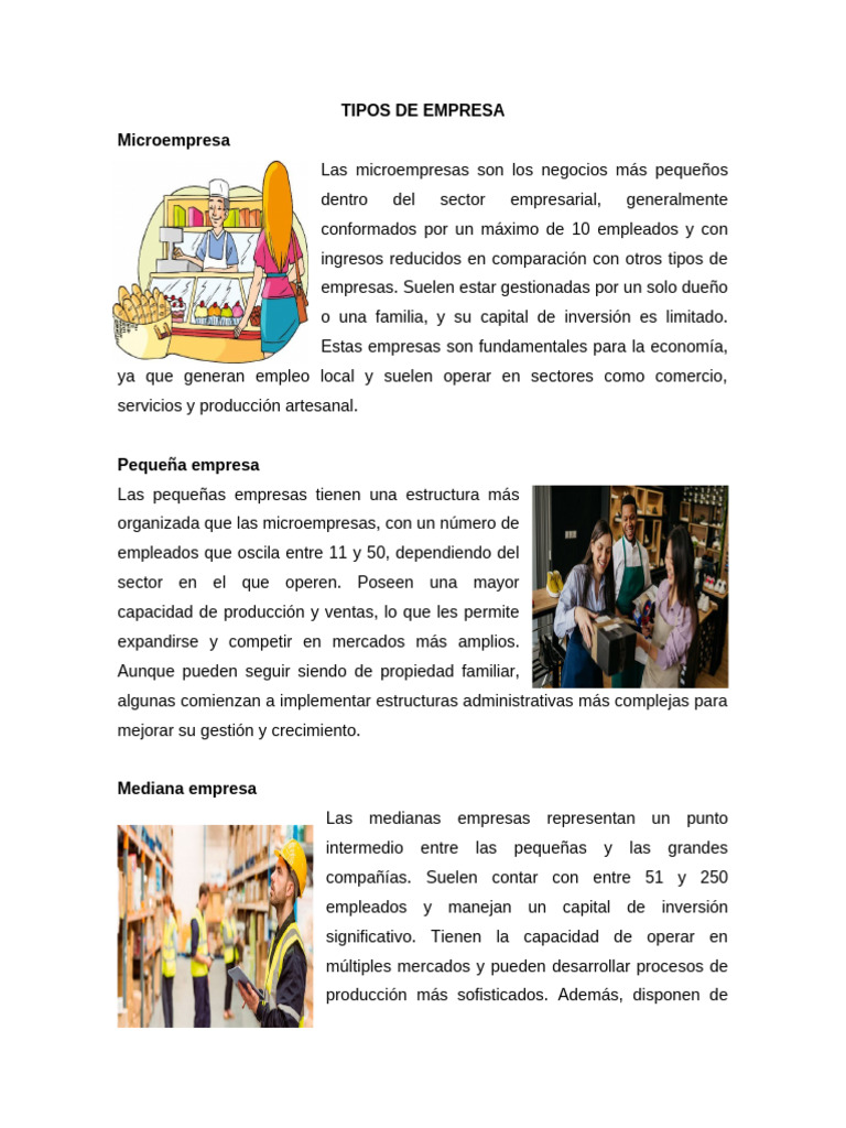 Tipos de Empresa | PDF | Pequeñas y medianas empresas | Business