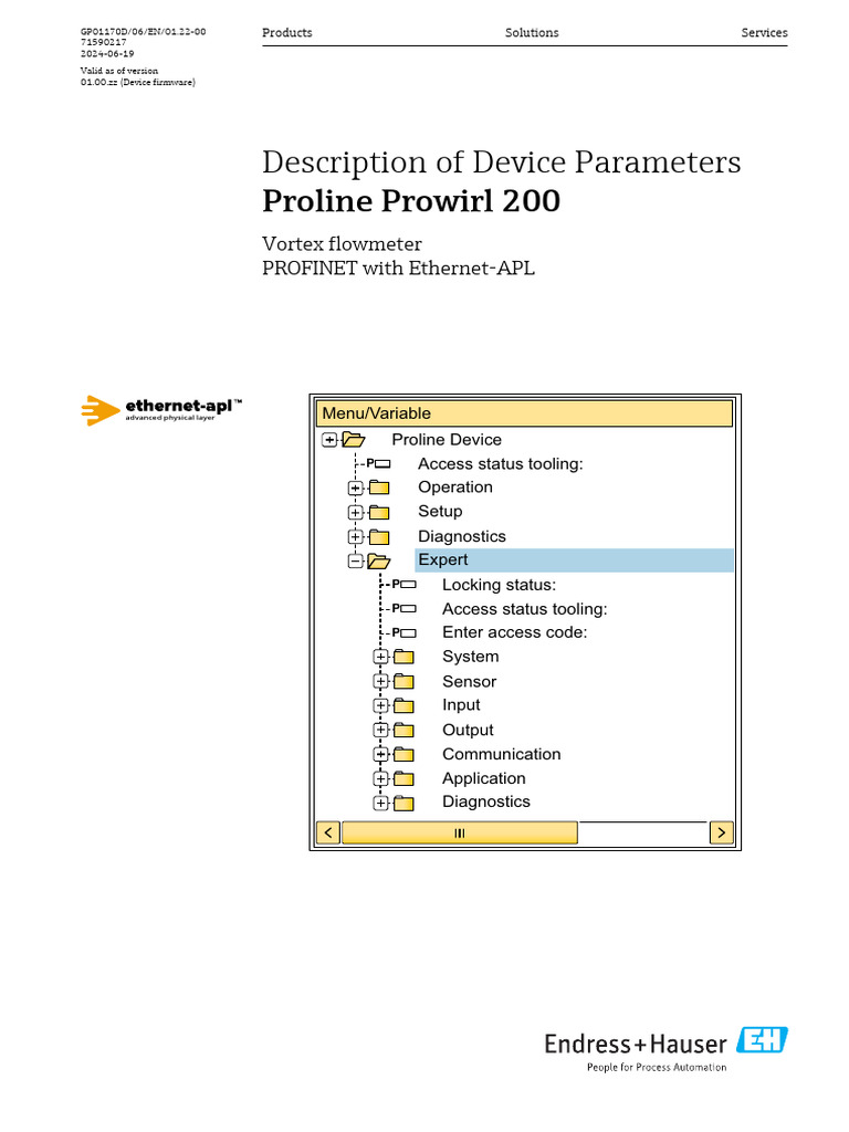 Proline Prowirl 200 User Guide | PDF | Parameter (Computer Programming ...