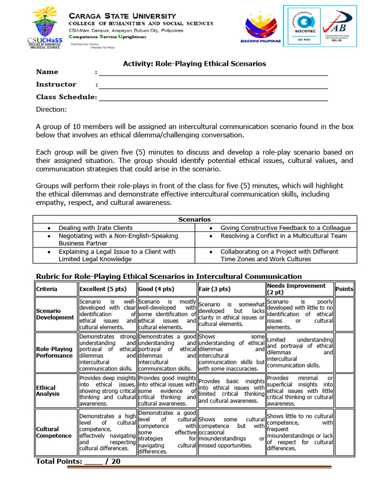 Im Intercultural Communication Ethics And Competence Activity3 Pdf