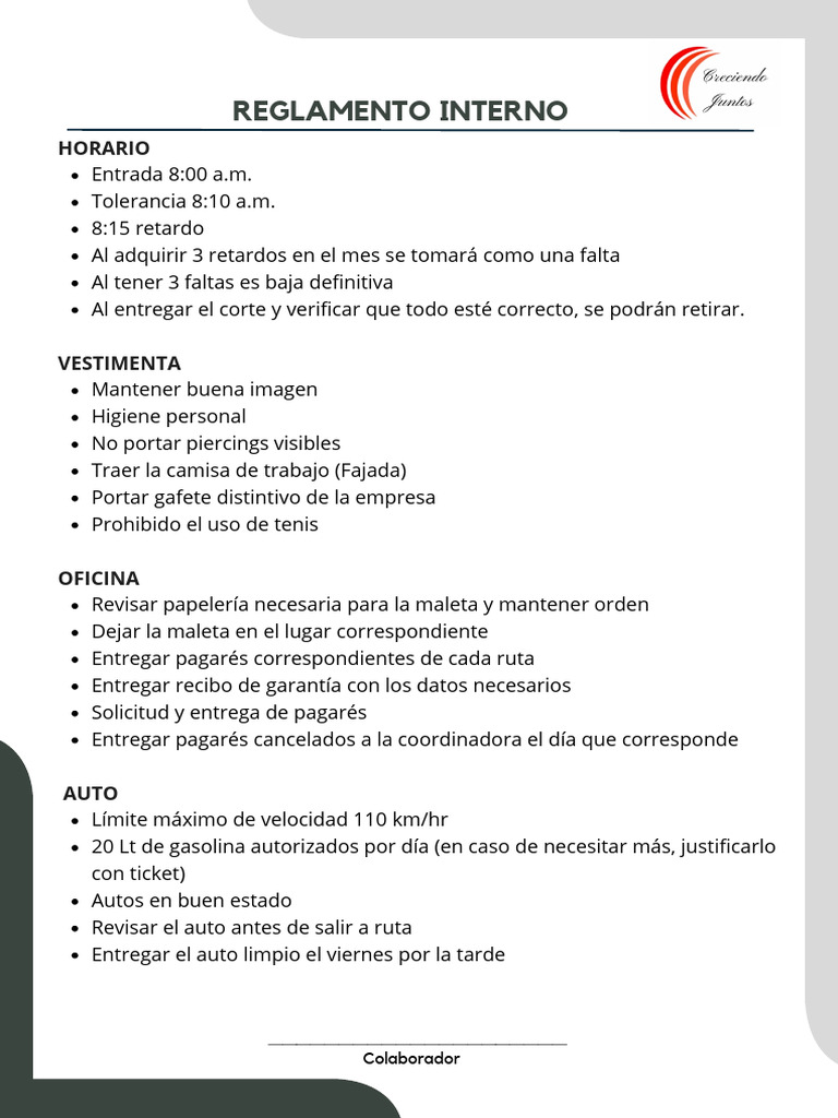 Copia de Reglamento Interno | PDF