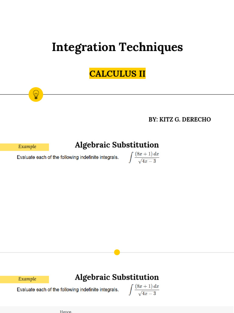 Integration Techniques in Calculus II | PDF