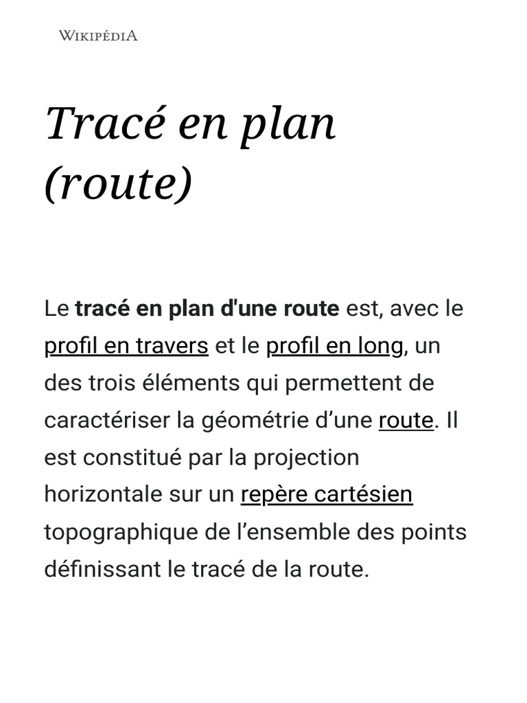 Tracé en plan d'une route et clothoïdes | PDF
