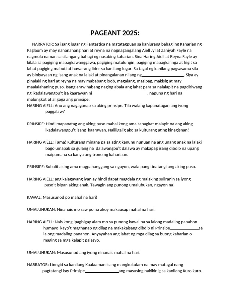 Pageant 2025 | PDF