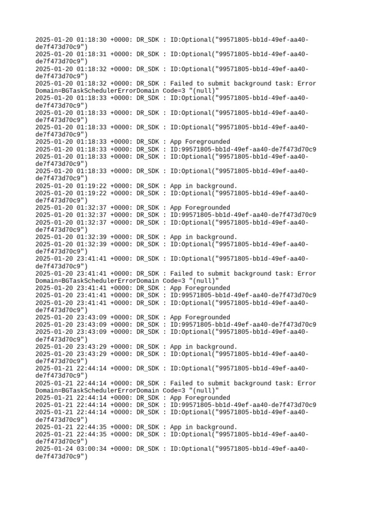 DR_SDK Background Task Errors | PDF