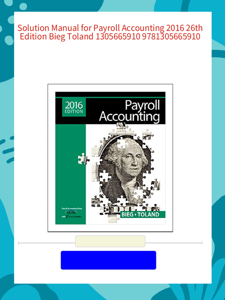 Payroll Accounting Solutions Manual 2016 | PDF | Payroll Tax | Employment