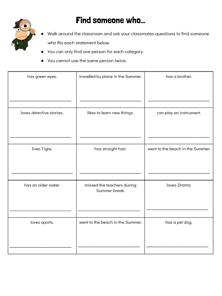 Find Somewone Who | PDF