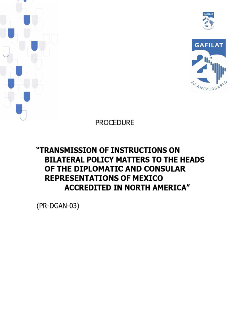 Bilateral Policy Instruction Procedure | PDF | Consul (Representative ...