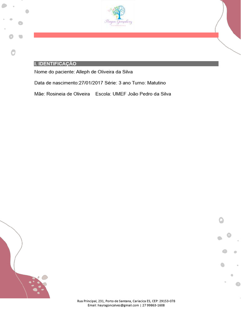 Modelo Relatorio Devolutiva Aleph22 Pdf Atenção Tempo