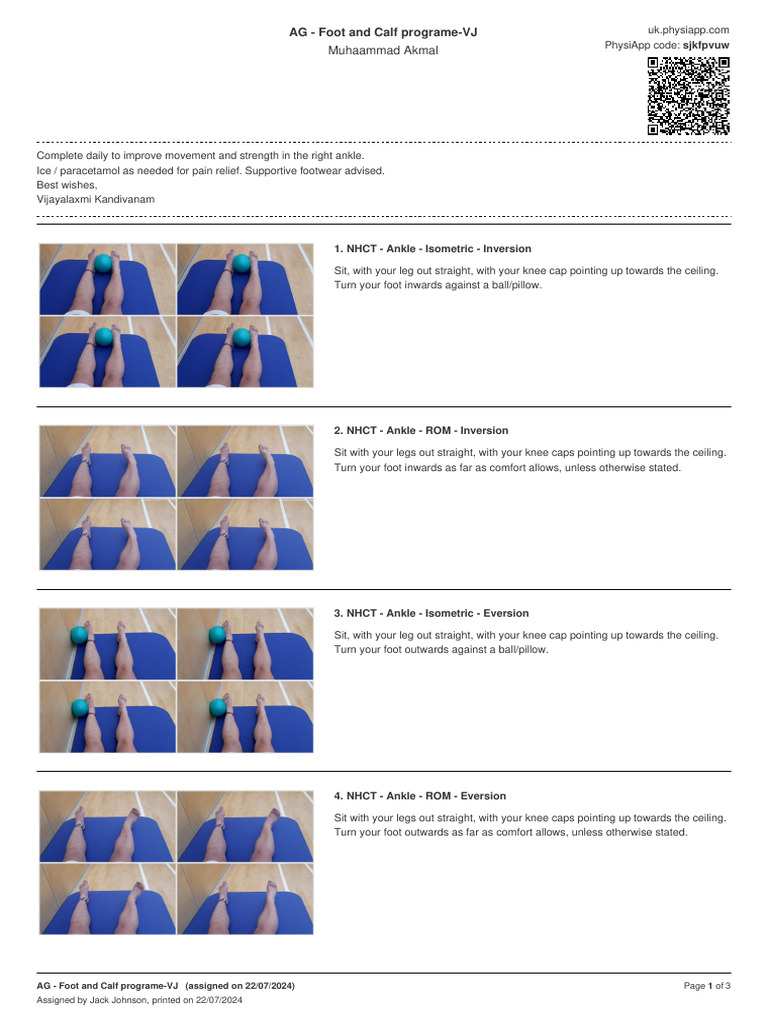 Ankle Isometric Inversion Exercises | PDF | Foot | Ankle