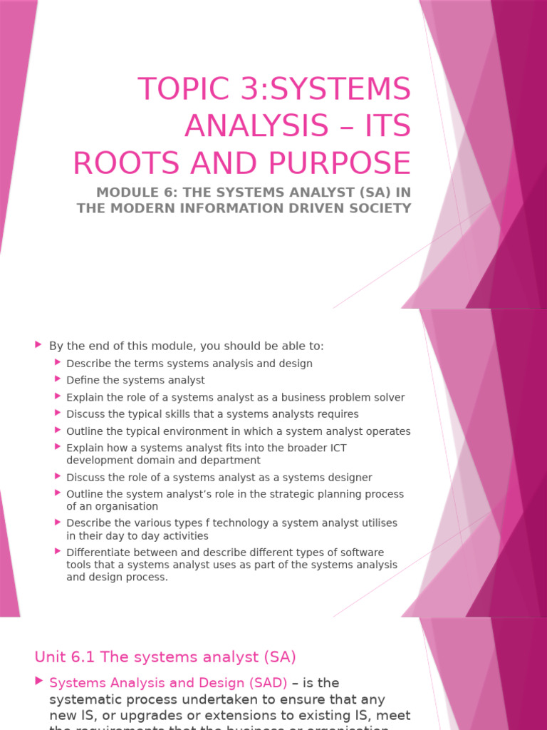 Role of Systems Analysts in ICT | PDF | System | Intelligence Analysis