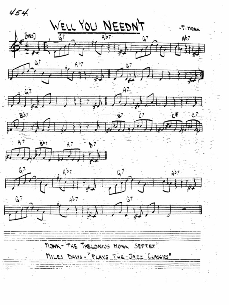 Well, You Needn't | PDF
