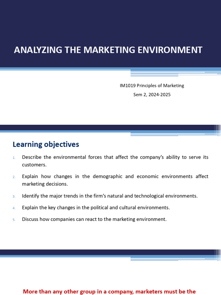 IM1019 L2 Analyzing The Marketing Environment | PDF | Marketing ...