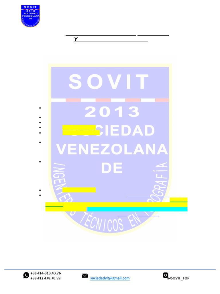Requisitos Inscripción SOVIT Topografía | PDF