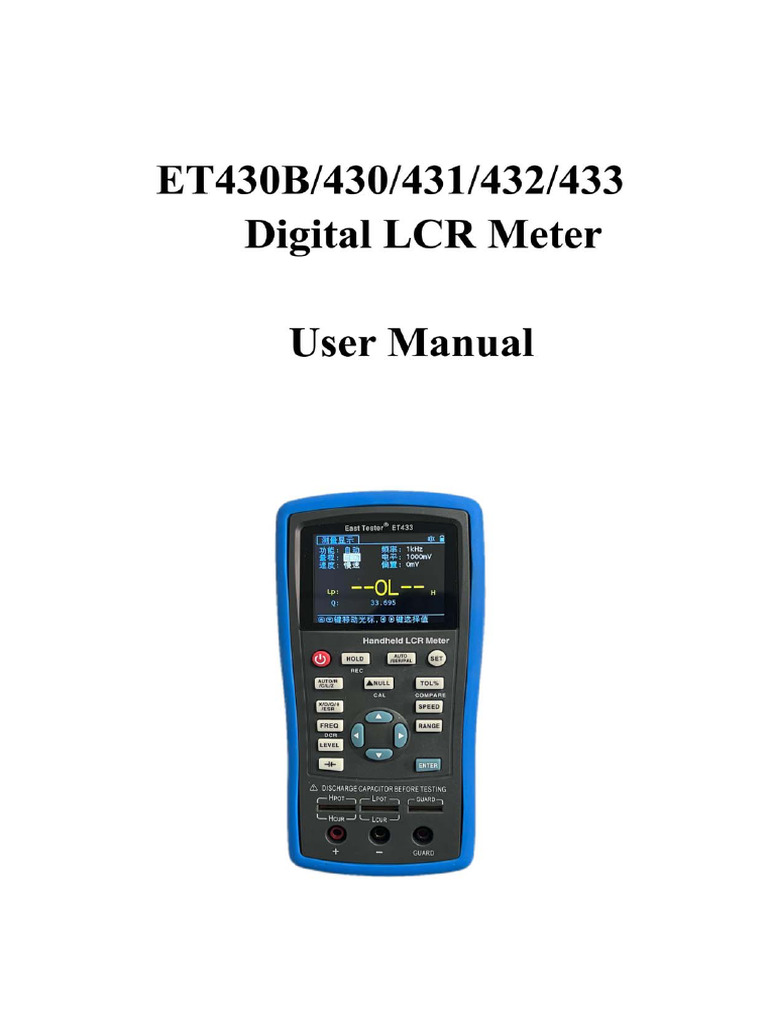 ET43 Series Handheld LCR User Manual | PDF | Electrical Engineering ...