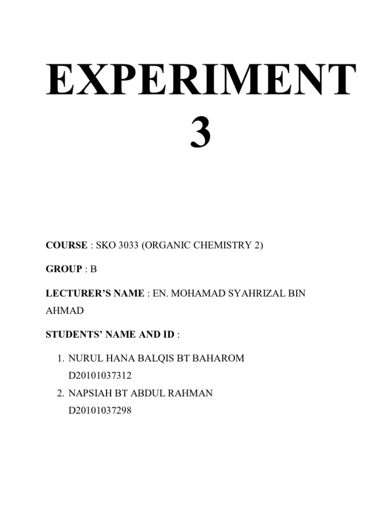 Experiment 3 | PDF | Science & Mathematics