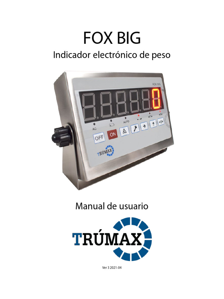 Manual de Usuario FOX BIG: Indicador de Peso | PDF | Conector eléctrico ...