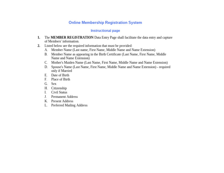 Online Membership Registration System | PDF