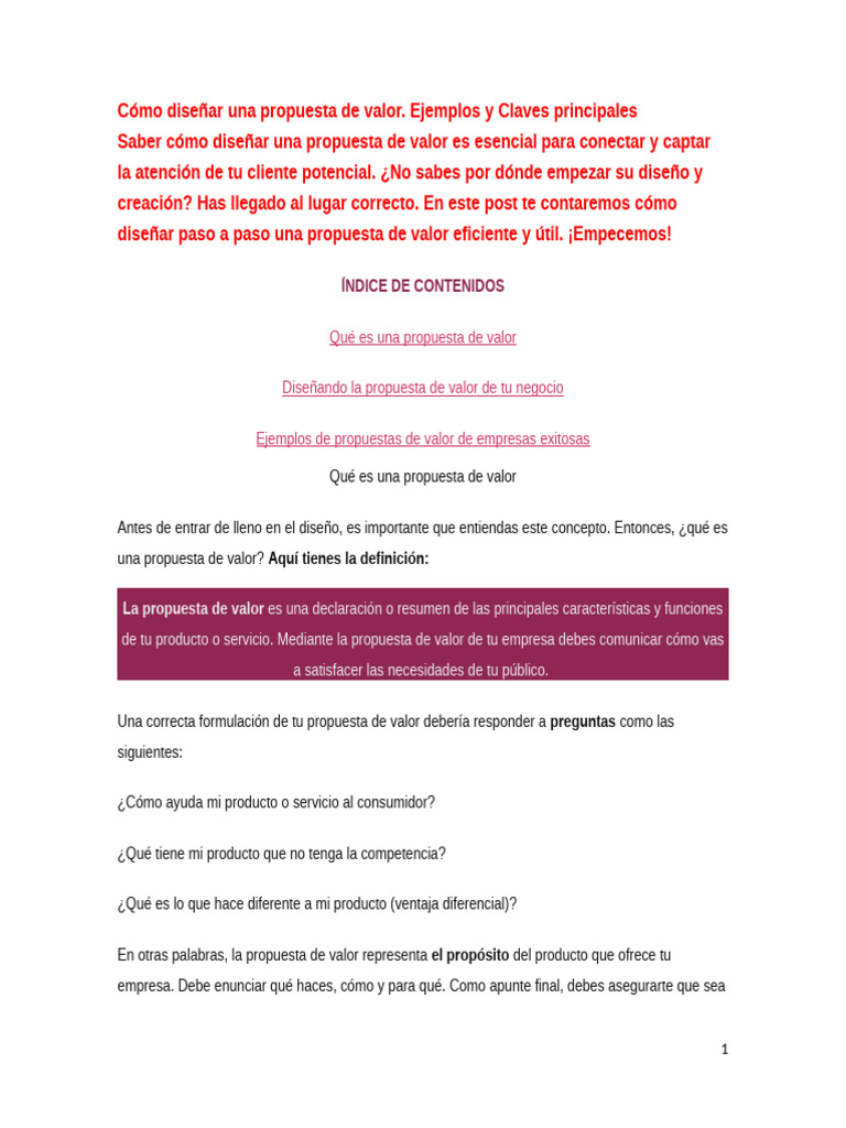 Cómo Diseñar Una Propuesta de Valor | PDF | Negocios económicos | Business