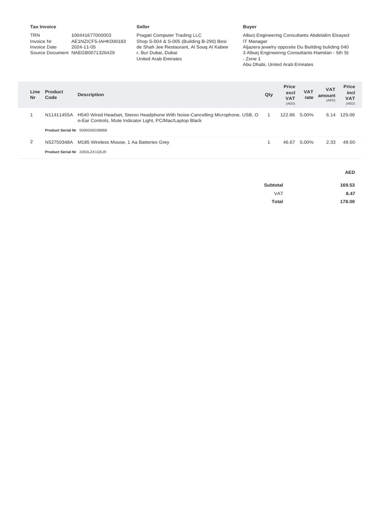Tax Invoice for Pragati Computer Trading | PDF | Invoice | Computer ...