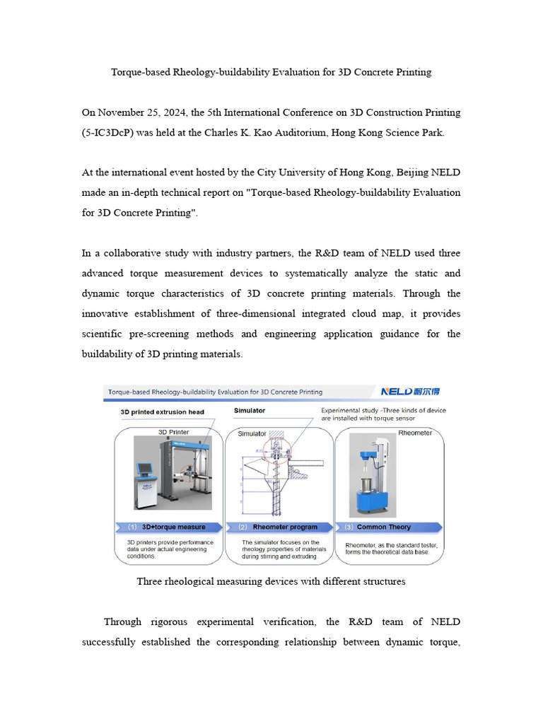 Torque-Based Rheology-Buildability Evaluation For 3D Concrete Printing ...
