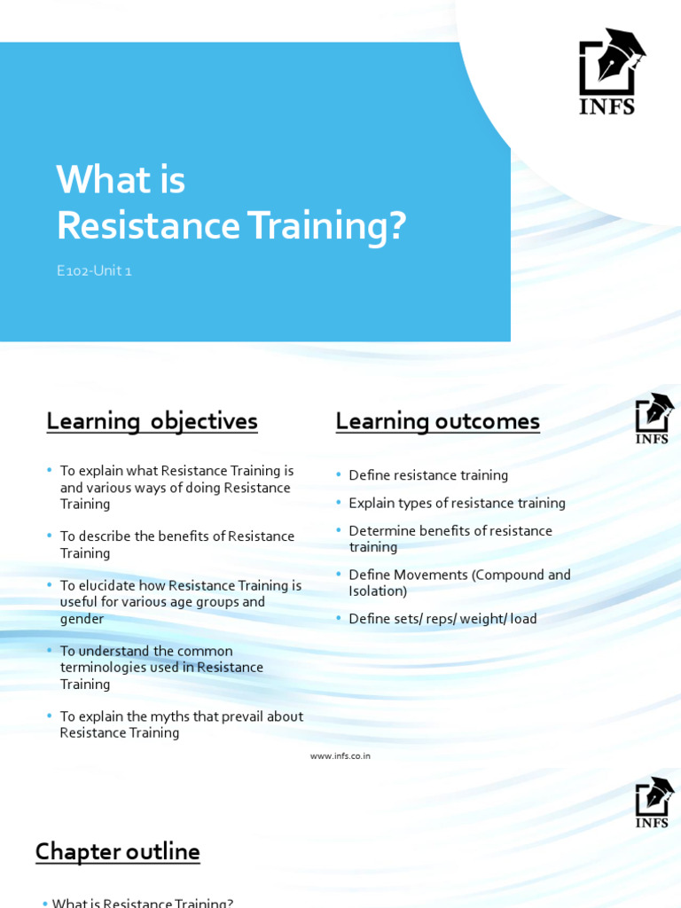 E102 Unit 01 What Is Resistance Training V2 | PDF | Strength Training ...