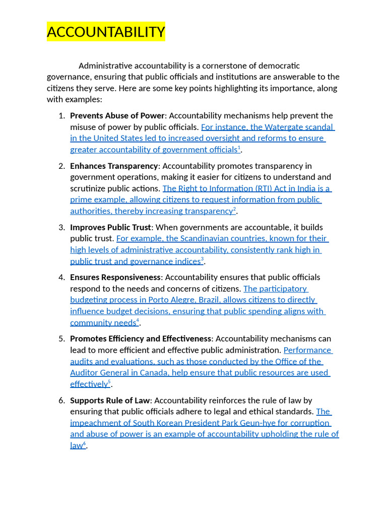 ACCOUNTABILITY | PDF | Governance | Accountability