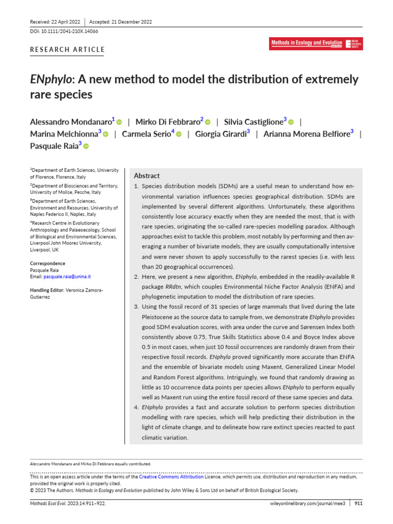 ENphylo A New Method To Model The Distribution of | PDF | Receiver ...