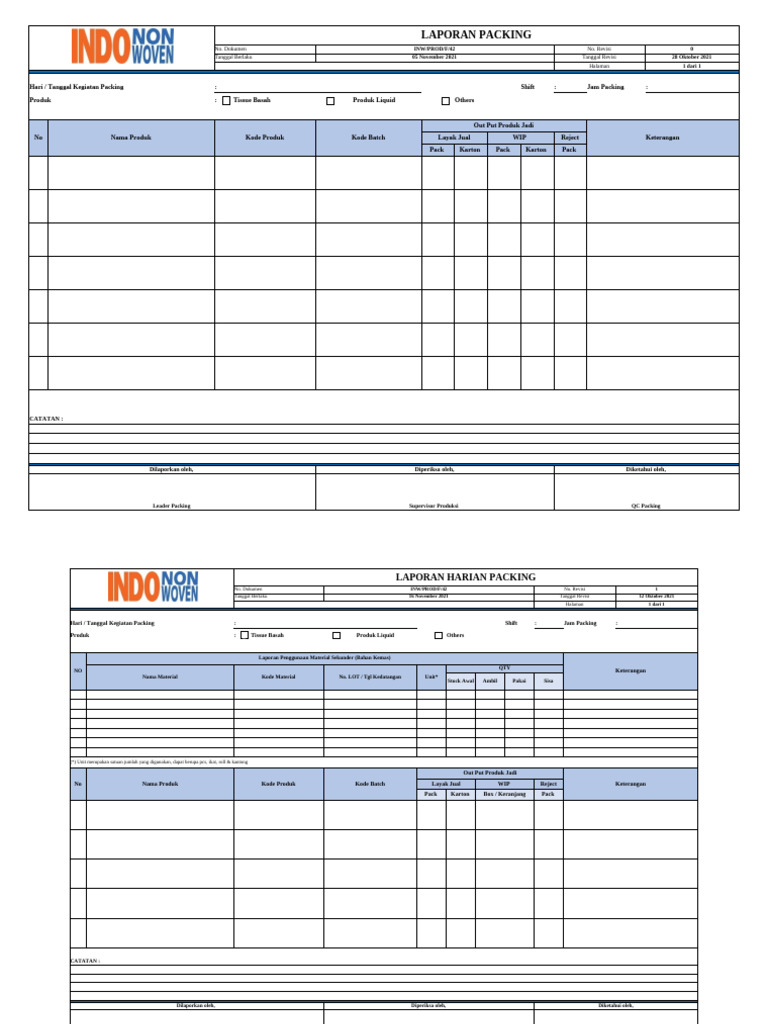 Data Barang Jadi Packing | PDF