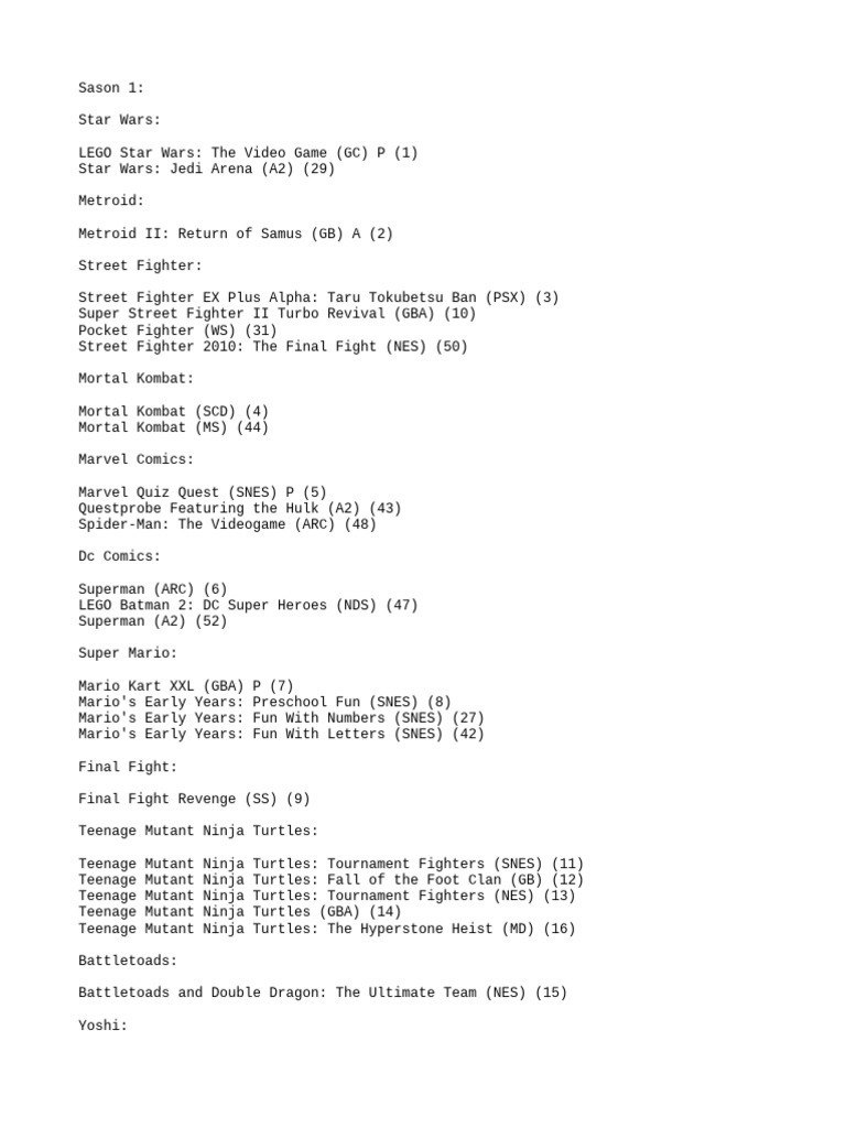PS2 Game Titles Overview | PDF | Video Game Franchises | Video Games
