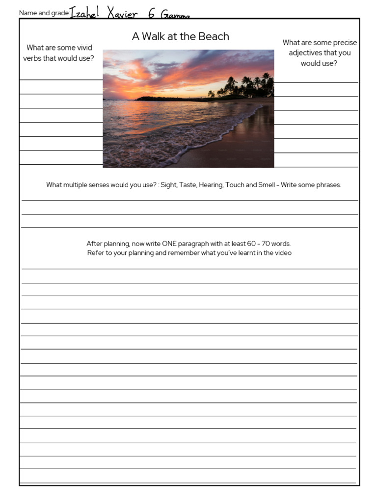 Izabel Xavier - Descriptive Writing - Plan and Write | PDF