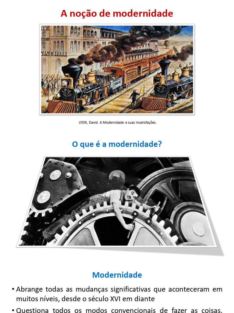 Aula - A Noção de Modernidade | PDF | Modernidade | Sociologia