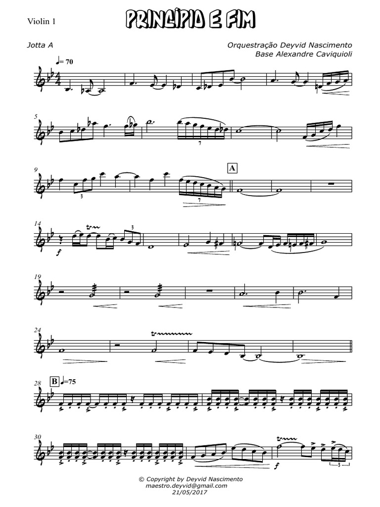 Princípio e Fim - Violin 1 | PDF