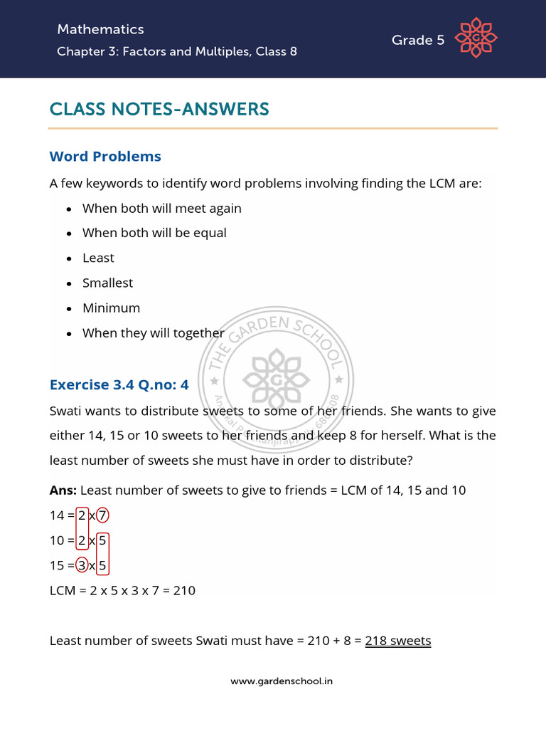 AK-CN-Grade+5-Mathematics-Chapter+3-Class+8 | PDF | Numbers | Mathematics