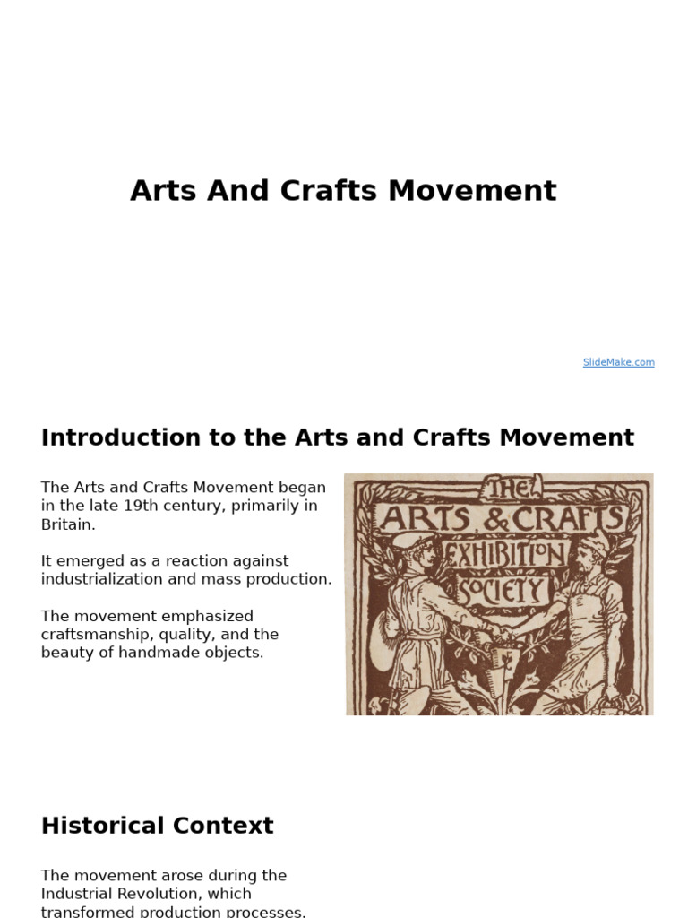 Overview of the Arts and Crafts Movement | PDF | Arts And Crafts ...
