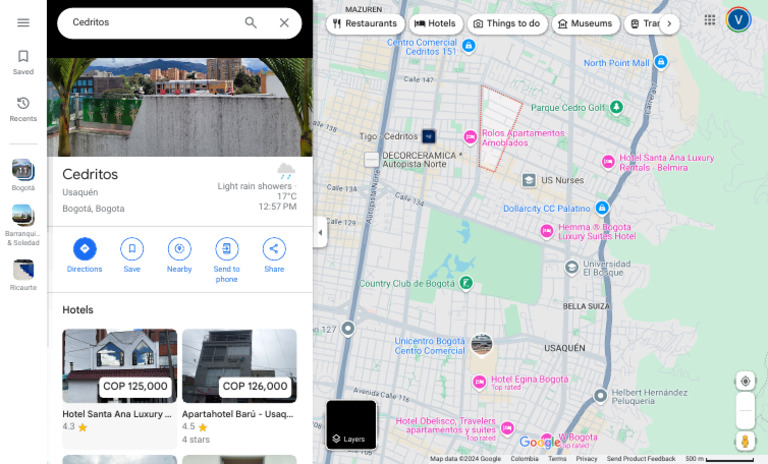 Cedritos - Google Maps | PDF