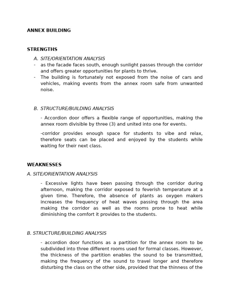 Annex Building Analysis: Pros & Cons | PDF