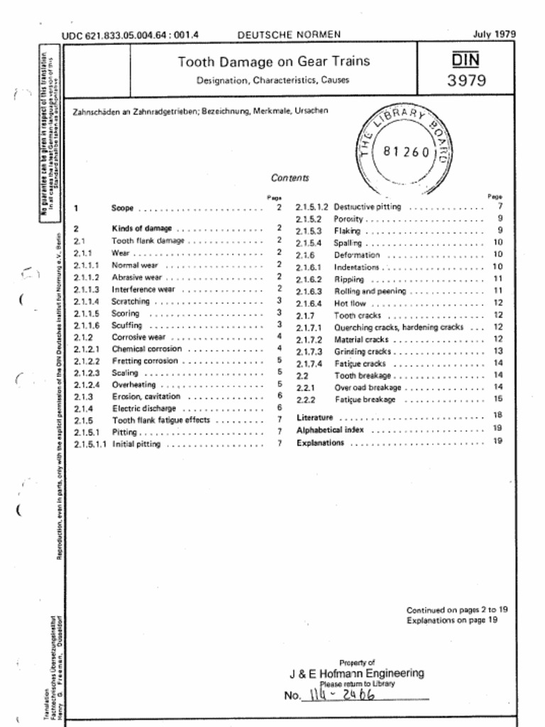 DIN 3979 Tooth Damage | PDF