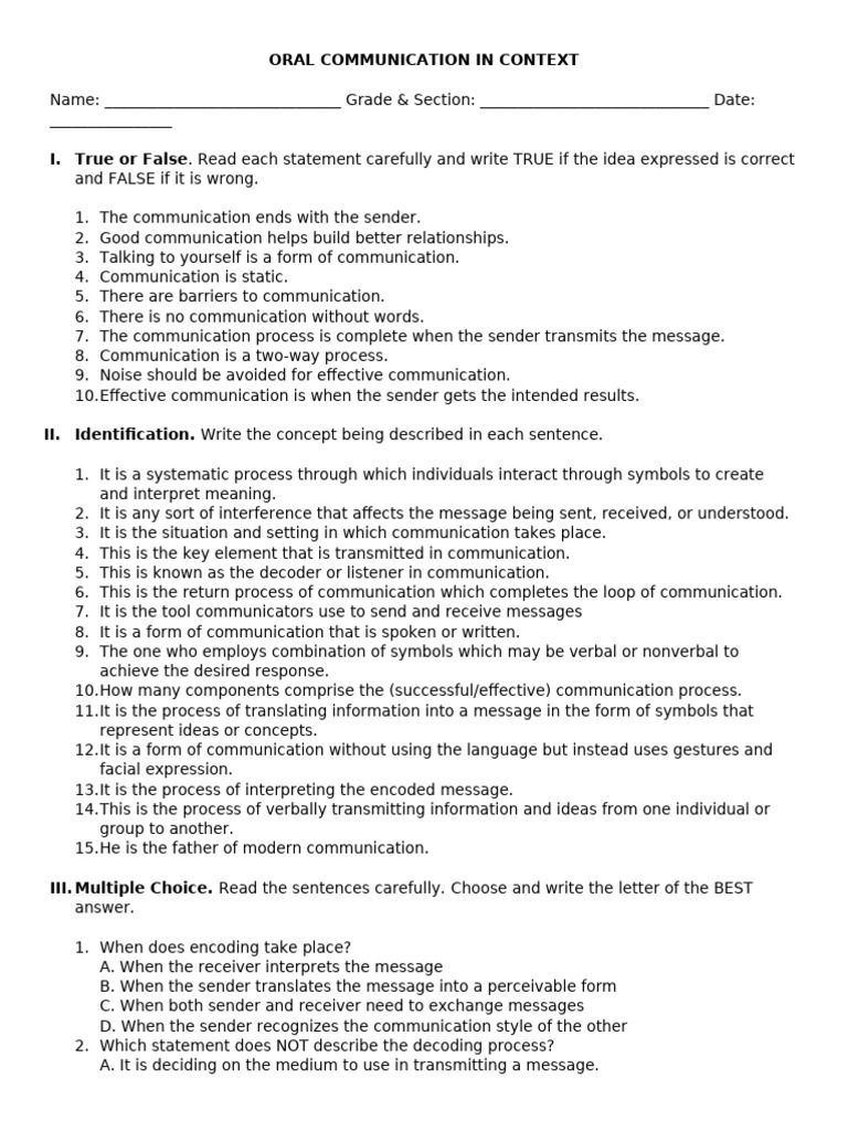 Understanding Oral Communication Basics | PDF | Communication ...