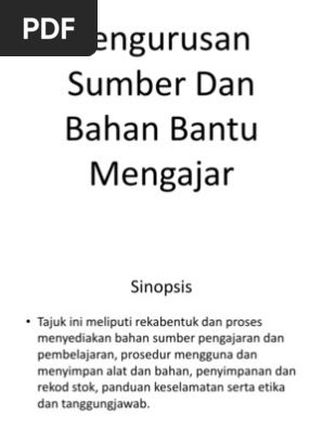 Psv Pengurusan Sumber Dan Bahan Bantu Mengajar Pdf